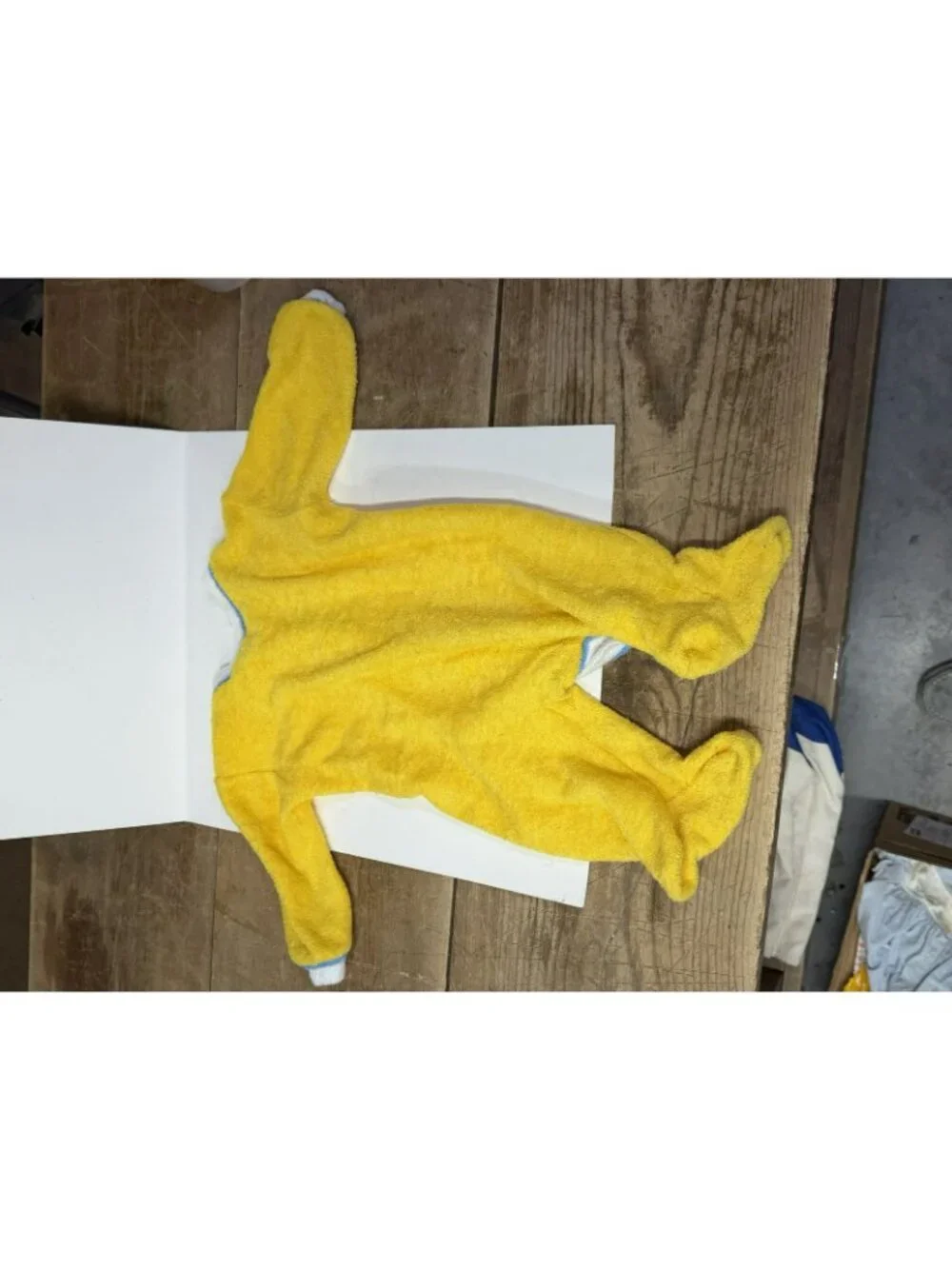 (2) Vintage Lacoste Yellow Blue Terry Cloth Baby Sleeper Pajamas Large 19-27 LBS